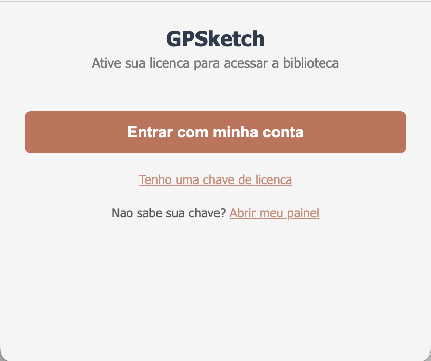 Janela de entrada do GPSketch