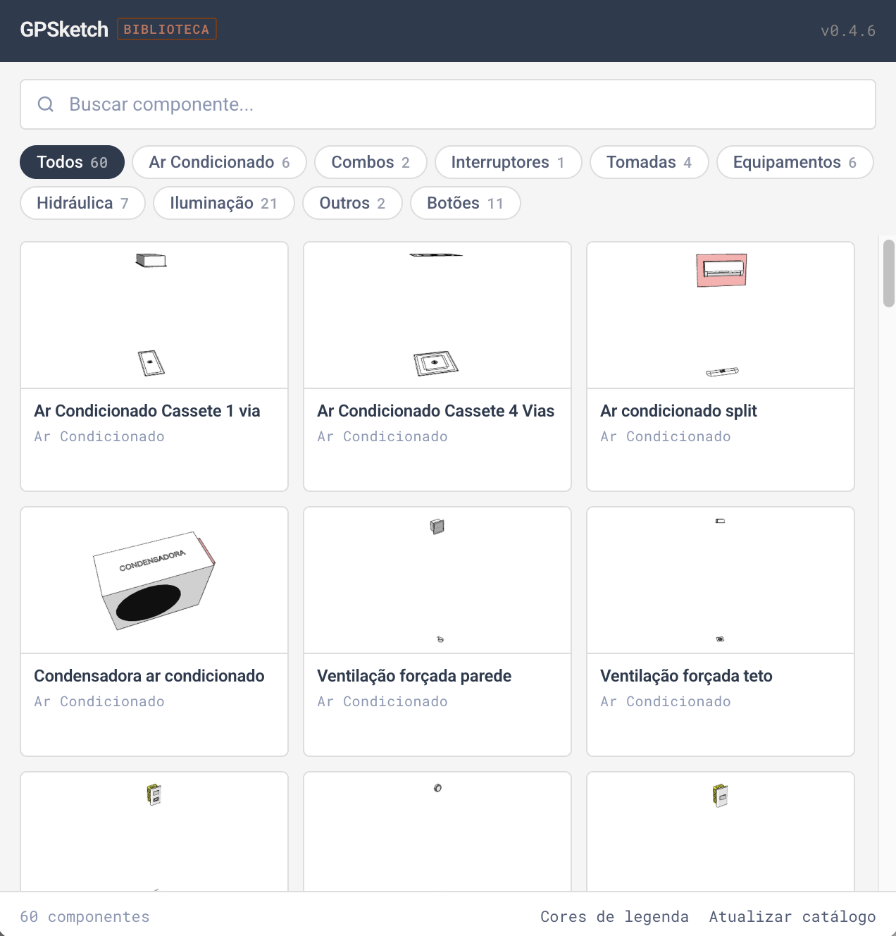A biblioteca do GPSketch