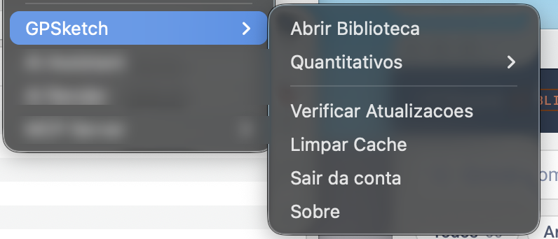 Menu Extensões > GPSketch